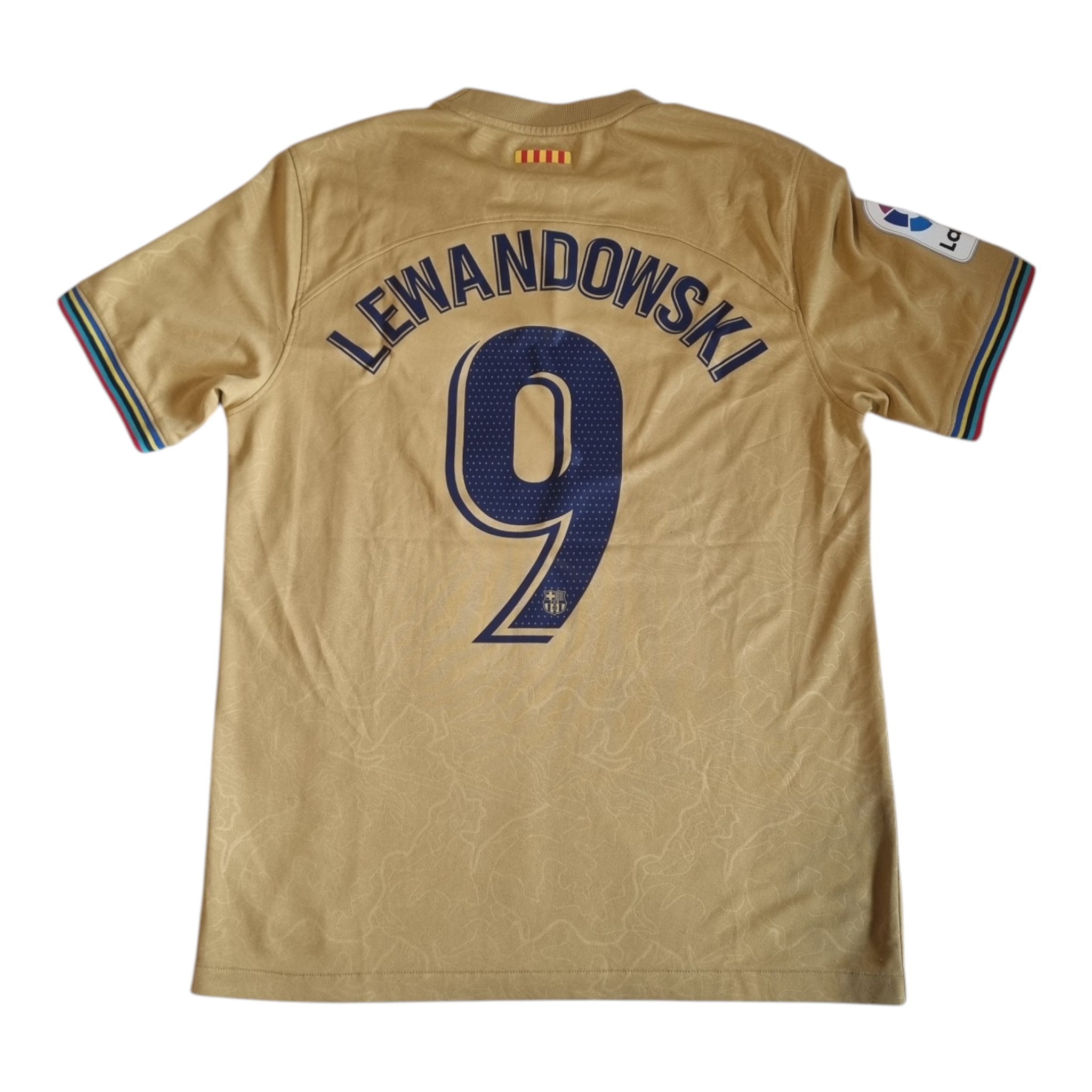 2022-23 Barcelona Away Shirt Lewandowski #9 - 9/10 - M