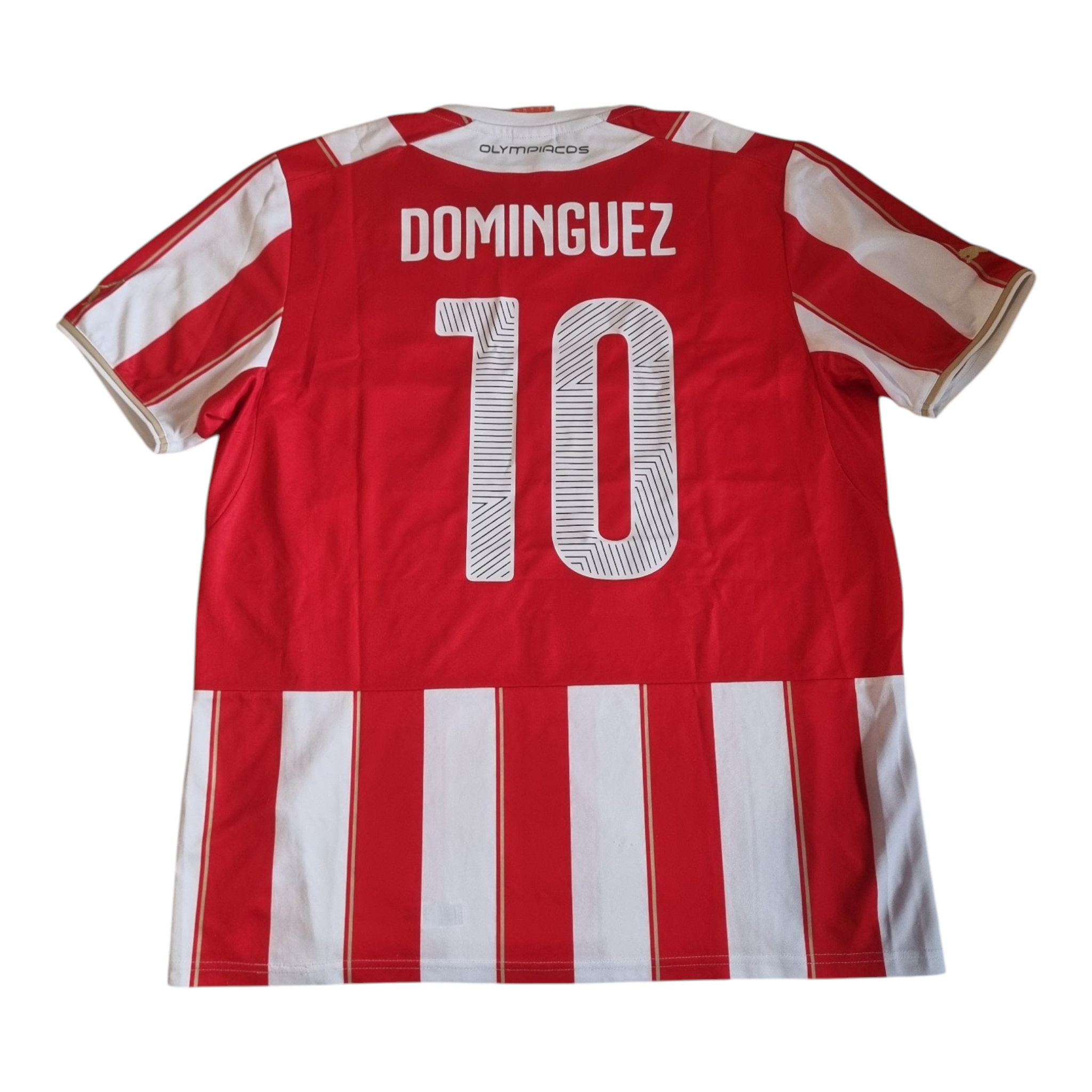 2014-14 Olympiacos Home Shirt Dominguez #10 - 8/10 - XL